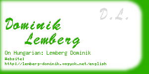 dominik lemberg business card